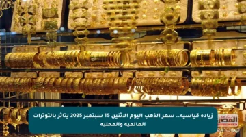زيادة قياسية.. سعر الذهب اليوم الاثنين 15 سبتمبر 2025 يتأثر بالتوترات العالمية والمحلية